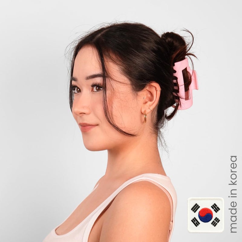 Mello The Original Hair Claw Clip Squishy Claw Clip Made in Korea Patent Pending 30021976 (Pink, Red, Blue, Black, Brown, White, 6 Pack Medium) - Image 3